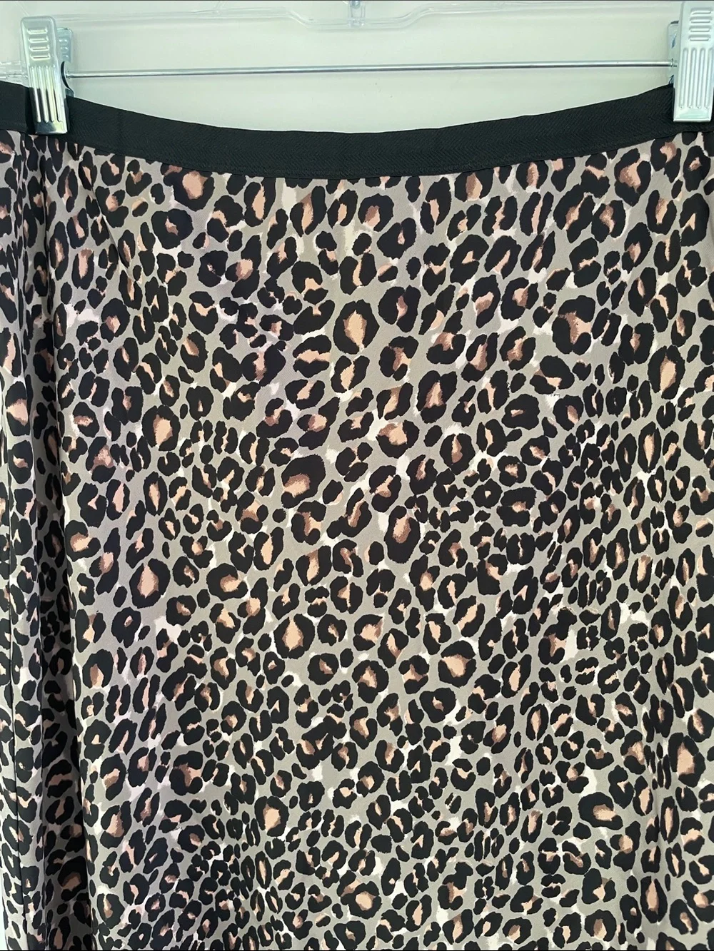 Victoria's Secret Leopard Print Midi Lightweight Slip Skirt in Pink & Black Lg